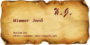 Wimmer Jenő névjegykártya