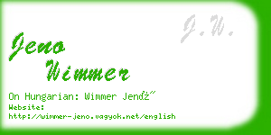 jeno wimmer business card